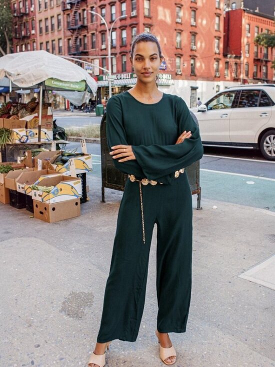 Lulus Pants - NWT Lulus Moments That Last Hunter Green Long Sleeve Cutout Jumpsuit (size S)